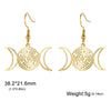 Hekate Wheel Dangle Earrings Stainless Steel Triple Moon Strophalos Hecate Goddess Wiccan Magic Amulet Jewelry - Image 8