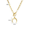 Stainless Steel Crescent Half Moon Necklaces Metal Ox Horn Luna Necklace Chunky Heavy Duty Chain Toggle Choker Collar - Image 6