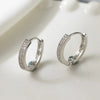 6/8/10/12mm Silver Color Double Row Zircon Hoop Earrings for Women Y2K CZ Huggies Earring Jewelry Gifts - Image 8