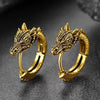 Personality Chinese Dragon Hoop Earrings for Women/Men Antique Metal Color Hip Hop Cool Guys Loong Earrings Jewelry - Image 2