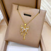 Colorful Bling Cubic Zirconia Pendant Stainless Steel Necklace Neck Chain Shiny Jewelry For Women Gift - Image 14