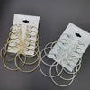 6Pairs Hoop Earrings Set Big Circle Earrings Jewelry for Women Girls Ear Clip Punk Style Earrings Jewelry Accessories - Image 1