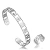 Stainless Steel Adinkra Symbols Open Cuff Bracelet Ring African Nyame Ye Ohene Duale Sankofa Gye Bangle for Women Men - Image 11