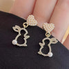 Flower Hanging Earrings for Women Pink White Color Translucent Petals Crystal Imitation Pearl Female Dangle Earrings - Image 25
