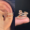 1Pc Geometry Crystal CZ Leaf Clip Earring For Women Without Piercing Punk Vintage Star Ear Cuff Wrap Adjustable Jewelry - Image 2