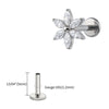 Titanium 16G Marquise Flower CZ Labret Stud Helix Conch Cartilage Tragus Flat Back Piercing Body jewelry - Image 11
