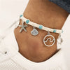 Bohemian Starfish Stone Anklets Set For Women Vintage Handmade Wave Anklet Bracelet on Leg Beach Ocean Jewelry - Image 2
