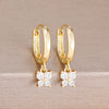2Pcs 12 Constellation Birthstone Little Gold Plated Ear Hoop Earrings Cubic Zirconia Butterfly Pendant Party Wedding Jewelry - Image 4