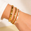 Yupsk 1/3pcs Classic Zircon Inlaid Stainless Steel Bracelet Roman Numeral Heart Design Bangles Jewelry Gift - Image 4