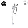 Titanium Star Ear Cartilage Nail Chain Pendant Cross Zircon Earnail Women's Perforated Jewelry - Image 14