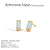 Stainless Steel Gold-Plated Colorful Birthstone Earrings Rhinestone Jewelry Gifts - Image 16