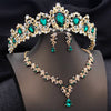 Bridal 3 Pcs Wedding Crown Jewelry Sets Tiaras and Necklace Earrings Set Party Prom Bride Dress Costume Accessories - Image 14