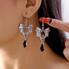 Classic Gothic Black Moon Star Tassel Crystal Earrings For Women Vintage Vampire Bat Water Drop Earring Halloween Charm Jewelry - Image 3