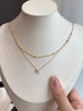 Double-Layer Chain Necklace with Geometric Pendant Options - Image 3