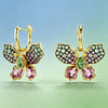 Colorful Zircon Floral Butterfly Necklace Earrings Bracelet Ring Ladies Garden Style Accessories - Image 7