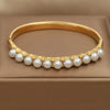 Classic Design Stainless Steel Crystal Flower Bangles for Women Jewelry Letter X Pearl Beads Bracelet - Image 8
