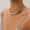Stainless Steel Collar Necklace in Gold-Tone or Silver-Tone - Image 2