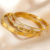 Yupsk 1/3pcs Classic Zircon Inlaid Stainless Steel Bracelet Roman Numeral Heart Design Bangles Jewelry Gift - Image 1
