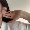 BF Club Silver Vintage Fan Shape Earrings For Women Earring Jewelry Prevent Allergy Party Accessories Gift - Image 3