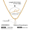 Heart Water Drop and Oval Stone Pendant Necklace in Gold Tone - Image 11