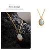 Stylish Processed Opal Stone Minimalist Small Chic Pendant Necklace Gold Plated Jewelry for Women Gift - Image 13