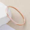 Women's Simple Stainless Steel Bracelet Plain Curved Surface with Shiny Opening Buckle for Daily Wear - Image 6