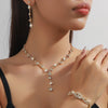 4-Piece Women's Flower Necklace with Earrings and Bracelet Set, Wedding Party Accessories - Image 11