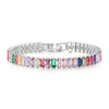 Square Cubic Zirconia Tennis Bracelet 2.5mm or 4mm in Silver-Tone Gold-Tone and Rose Gold-Tone - Image 15