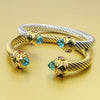 Stainless Steel Zircon Open Bracelet Titanium Steel Gold Plated Bracelet Women's Jewelry Gift - Image 1