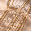 Delicate Cubic Zirconia Chain Necklace For Women Minimalist Gold Plated Stainless Steel Necklace Jewelry - Image 5