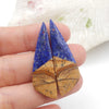 Natural Picture Jasper,Lapis Lazuli Gemstone women Earrings Beads,Semiprecious jewelry earring,40x12x5mm6g