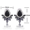 Beautiful Flower Shape Crystal Stone Piercing Earrings Black Flower Rhinestone Stud Earrings Women Wedding Gift Jewelry - Image 4