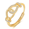 Gold Snake Adjustable Ring Silver Golden Letter A Free Heart Star Moon Open Rings For Women Jewelry Gift - Image 23
