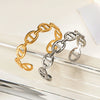 Interlocking Link Bracelet in Stainless Steel with Gold Tone or Silver Tone - Image 6