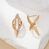 Full Zircon Personality English Lock Women Pendant Earrings Gold Color Sparkling Dangle Jewelry Wedding Matching - Image 5