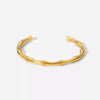 Stylish Stainless Steel Gold Plated Bamboo Link BanglesTrend Bracelet For Ladies Gents Romantic Celebration Present Chic Jewelry - Image 5