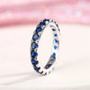 Single Circle Blue Cubic Zirconia Ring for Female Versatile and Stackable Daily Finger Jewelry for Women Gift - Image 1