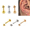 2PC Stainless Steel Flat Studs Lip Stud Earrings for Women Men Jewelry Ear Cuffs Flat Piercing Earring for Teens 16G - Image 1