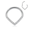Hinged Heart Nose Hoop in 8 mm or 10 mm Sizes with Gold-Tone or Silver-Tone Choices - Image 8