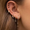 6PCS Cubic Zirconia Chain Star Moon Hoop Earring Set for Women Stainless Steel Pendant Cartilage Piercing Jewelry - Image 2