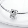 26 A-Z Alphabet Beads Silver Love Letter Charm Fit Bangle Charms Bracelet CZ Zircon Bead Jewelry - Image 2