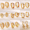 Zircon Hoop Earrings for Women Gold Color Stainless Steel Butterfly Heart Snake Earring Party Wedding Jewelry Gif - Image 1