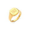 Engrave Jewelry Gift Minimalist Letter Word Suqare Stainless Steel Ring Gold Ring Plated For Women - Image 9
