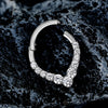 Teardrop Cubic Zirconia Hinged Septum Hoop with 16G Gauge - Image 5