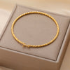 Stainless Steel Bracelet for Women Gold Plated Bangles Jewelry Party Wedding Birthday Gift - Image 3