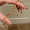 Lucky Gold Color Braided Red Rope Bracelets For Women Retro On Hand Accessories - Image 1