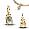 Silver Glass Slipper Charm Pink Envelope Floral Tulip Golden Key Sword Bee Cicada Butterfly Beads Necklace Fit Bracelet - Image 3