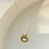 Box Chain Necklace Female Gold Color Brilliant Zirconia Pendant Jewelry for Engagement Simple Accessories - Image 2