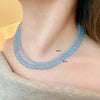 Zakol 4/6/8mm Pink Blue Round Stone Beaded Necklace for Women Girls Versatile Dopamine Choker - Image 6