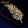 Ajojewel Christmas Cypress Branch Brooch Golden Leaf Jewelry With White Pearls Guest Birthday Gifts - Image 1